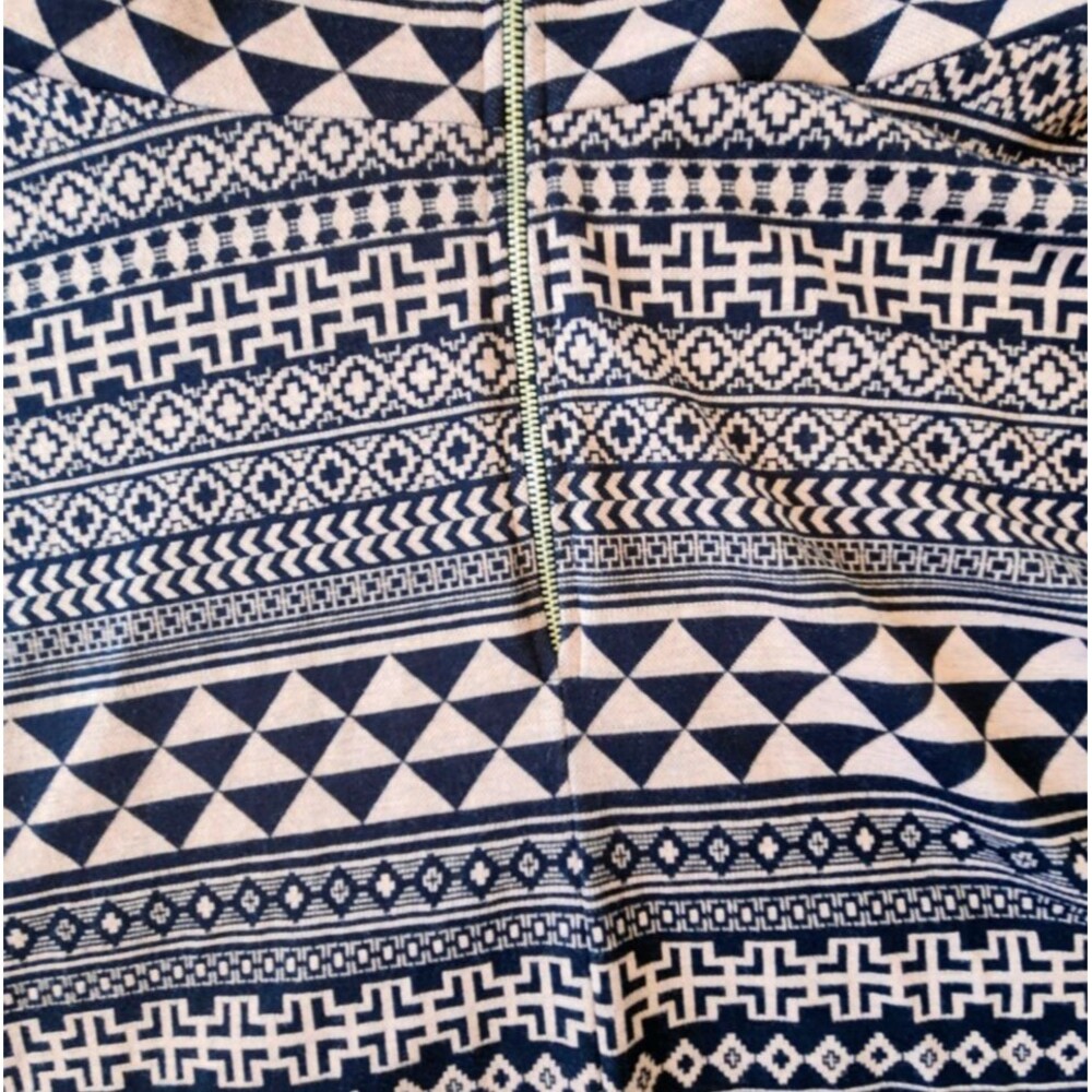 City Triangles Dress Plus 16 Navy Pink Deco Print Knit V-Neck Back Short Sleeve - Picture 8 of 10